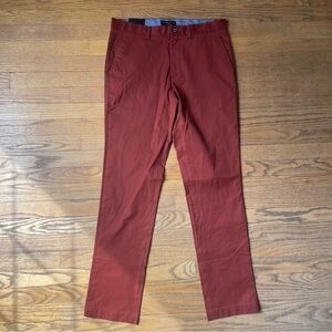 NEW Banana Republic Aiden Stretch Chino Slim Fit Brick Red Size 32 NWT